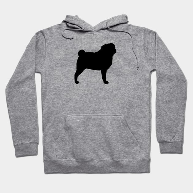 Pug Silhouette Hoodie by Coffee Squirrel